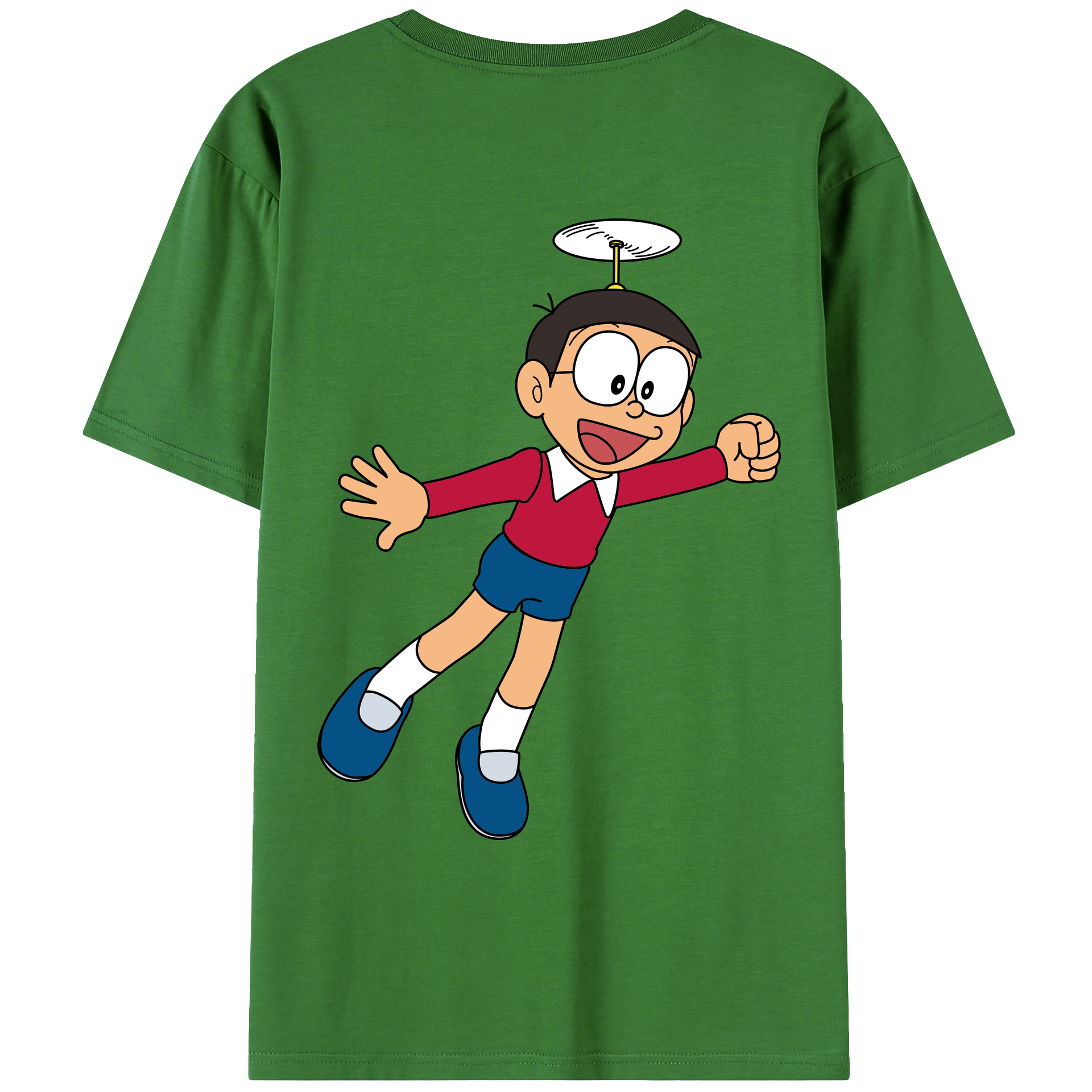 （画像用） ドラえもん 野比 のび太 Doraemon Nobita Nobi レディース半袖Tシャツ(バックプリント)